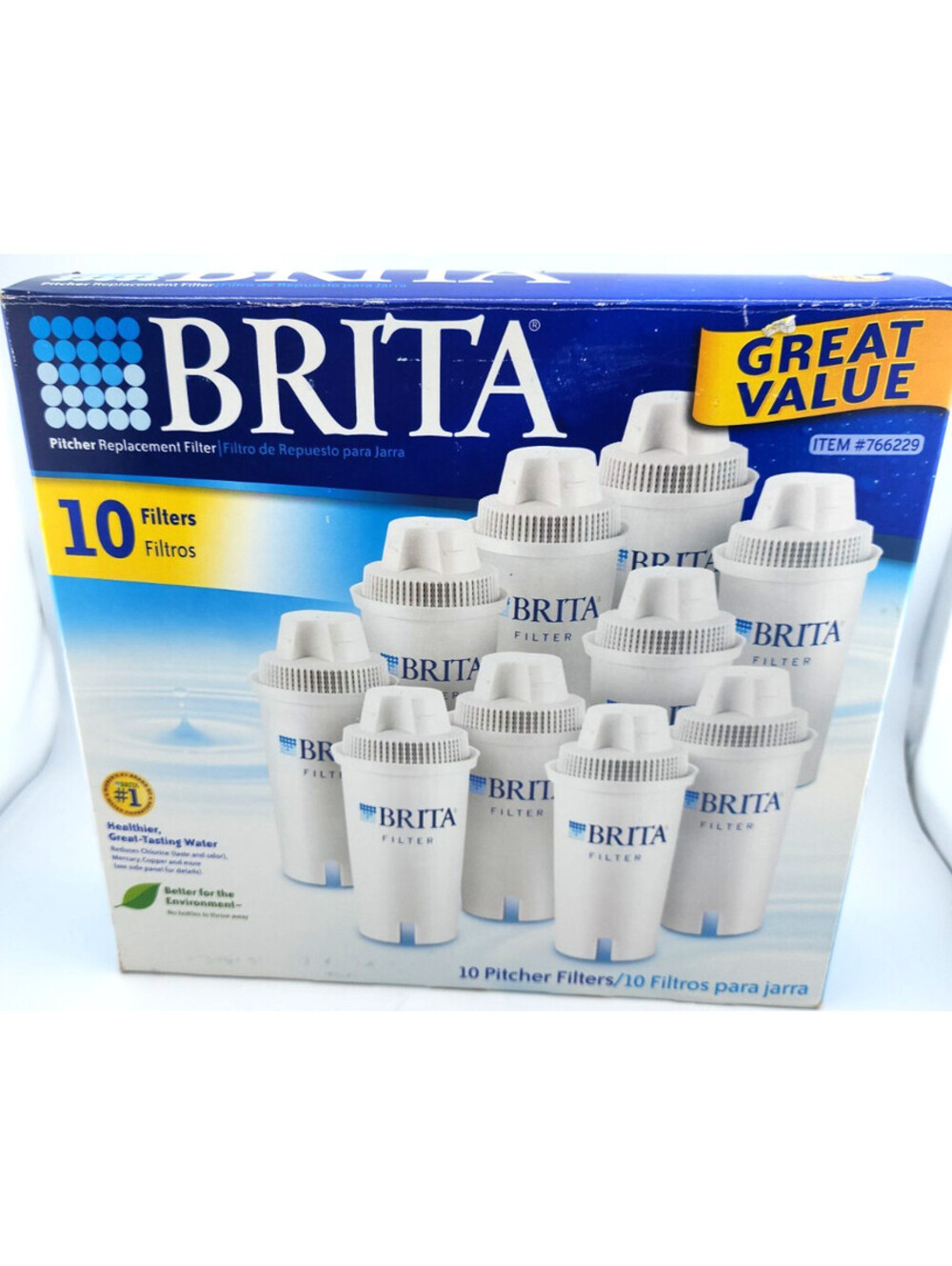 BRITA Genuine Replacement Water Pitcher Filters 10‑Pack #766229 – NEW Sealed